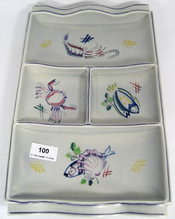 Poole Pottery Tray Decorated with
