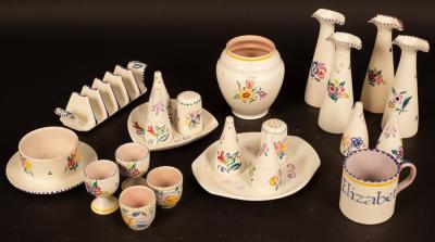 Poole Pottery, two condiment sets