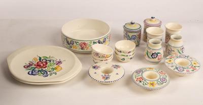 Poole Pottery, two floral marmalade