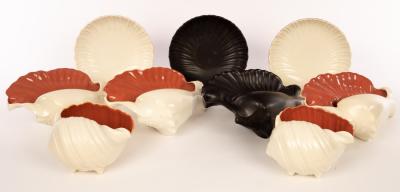 Poole Pottery, two twintone red
