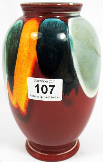 Poole Pottery Vase with Red