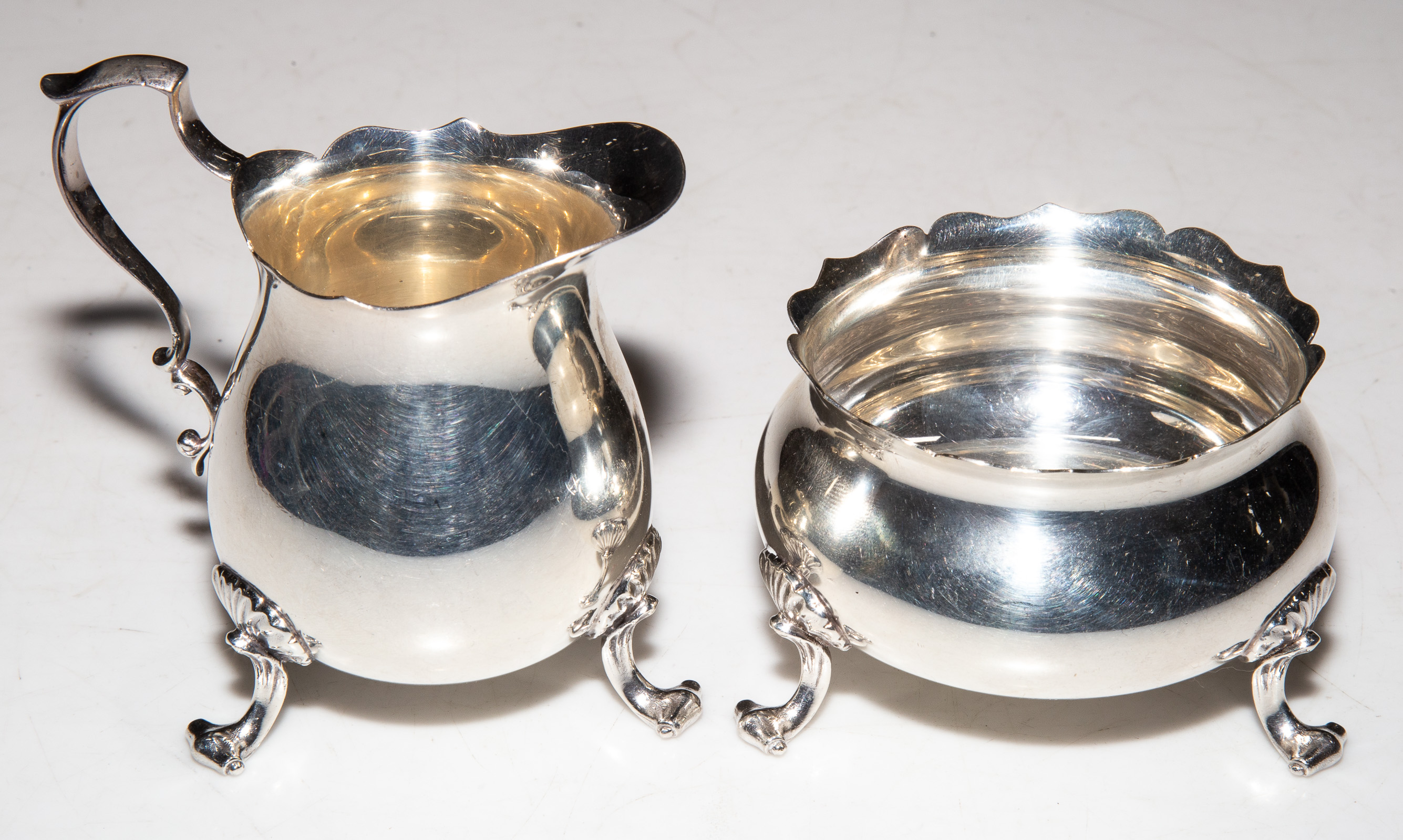 POOLE STERLING CREAMER & SUGAR 2