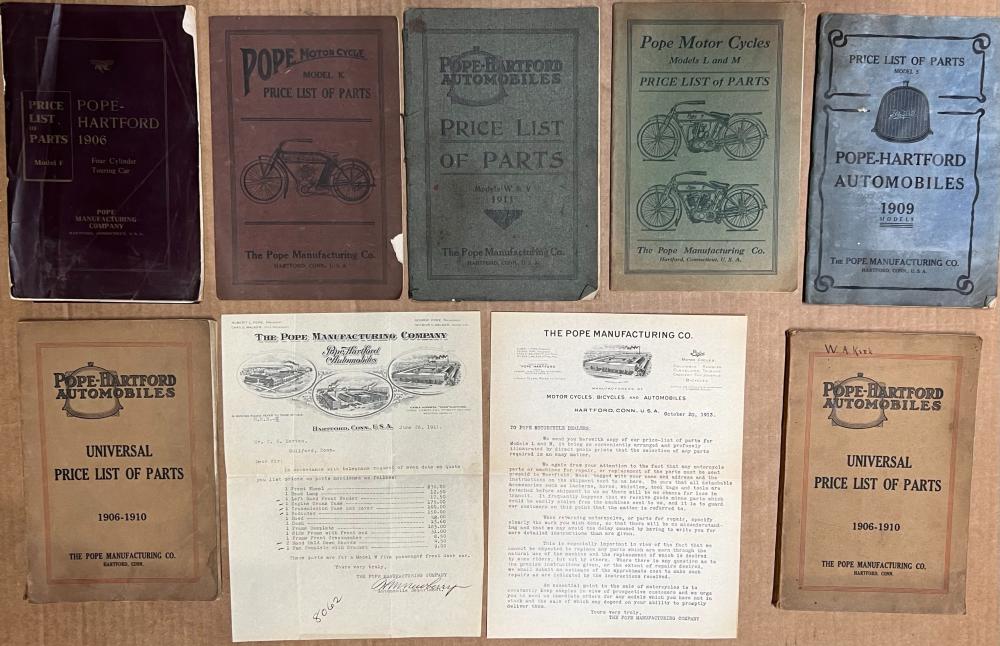 POPE HARTFORD PARTS CATALOGS -