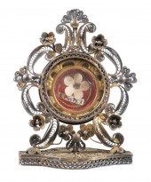 POPE PIUS X SILVER FILIGREE RE
