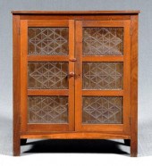 Poplar punched tin pie safe, t