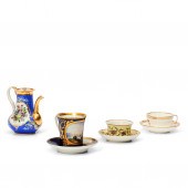 POPOV PORCELAIN TEAPOT, CUPS A
