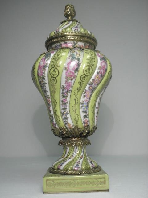 Porcelain and brass hand painted