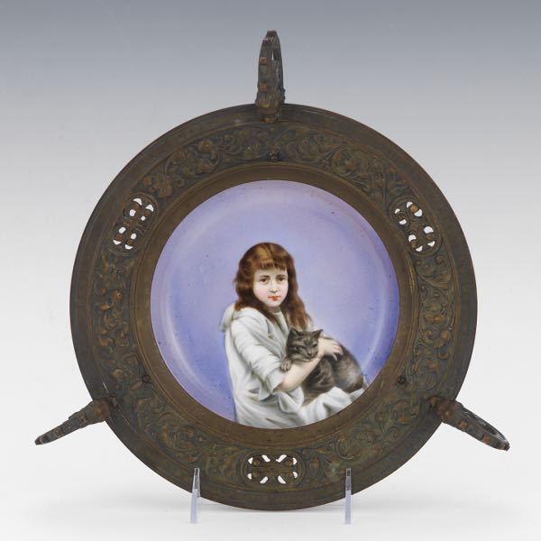 PORCELAIN AND BRONZE HANDLED DISH 3