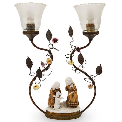 PORCELAIN AND GLASS FIGURAL