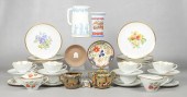 Porcelain and pottery group to