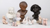 Porcelain baby figures and bus