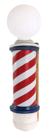 PORCELAIN BARBERSHOP POLE W/ G