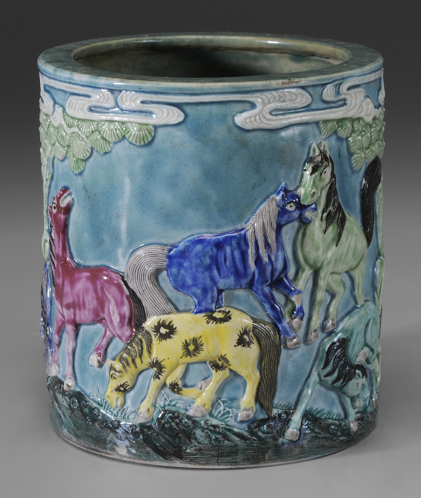 Porcelain Brush Pot Chinese, 19th