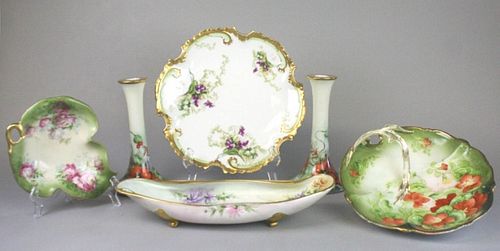 PORCELAIN CANDLESTICKS AND