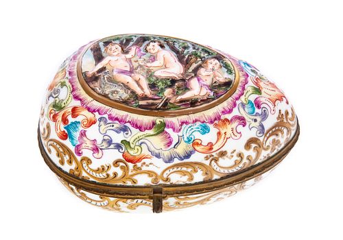 PORCELAIN CAPODIMONTE EGG JEWELRY