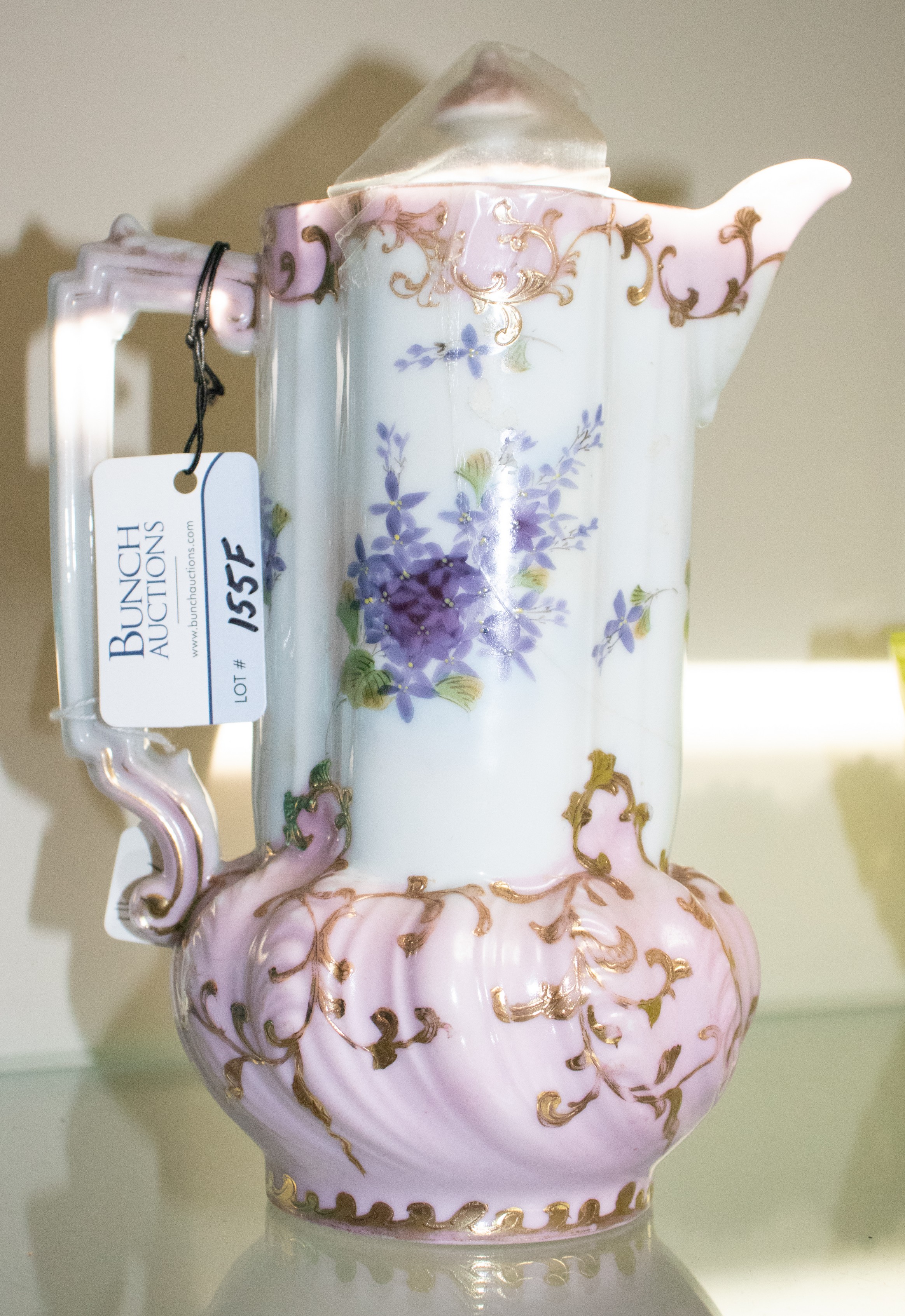 Porcelain chocolate pot, purple
