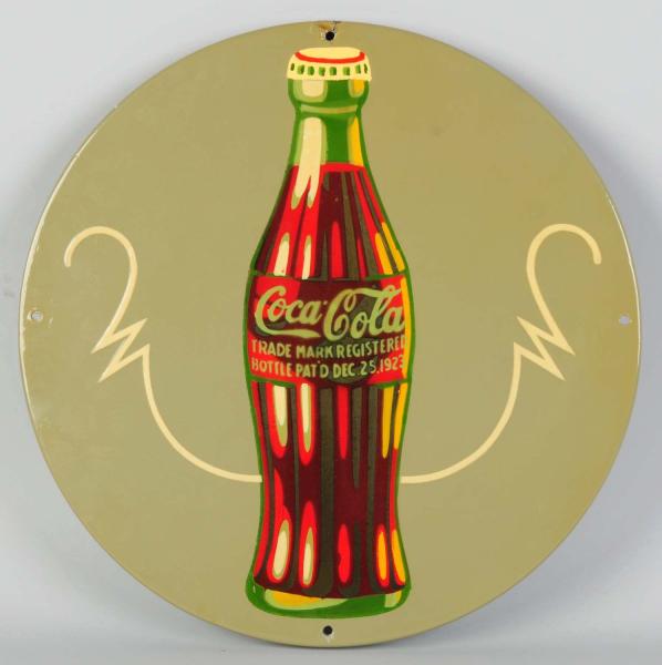 Porcelain Coca-Cola Sign.  1930s.