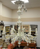 PORCELAIN EIGHT LIGHT CHANDELI