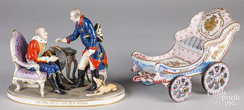 PORCELAIN FIGURAL GROUP AND