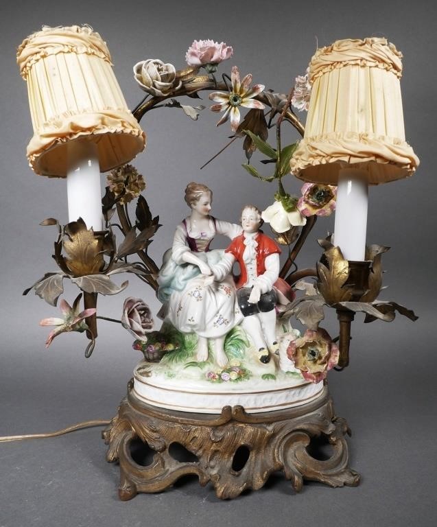 PORCELAIN FIGURAL TABLE LAMPDresden