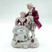 PORCELAIN FIGURINE GROUPING, L
