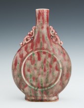 Porcelain Flask with Flambe Pe