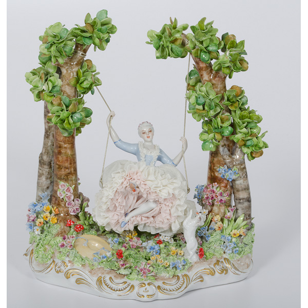 Porcelain Girl on Swing by Luigi