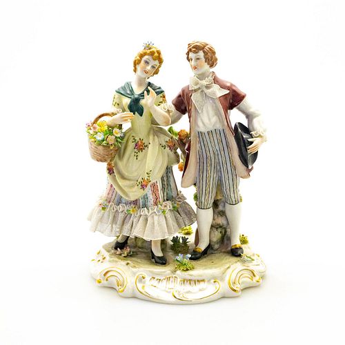 PORCELAIN LACE FIGURAL GROUP,