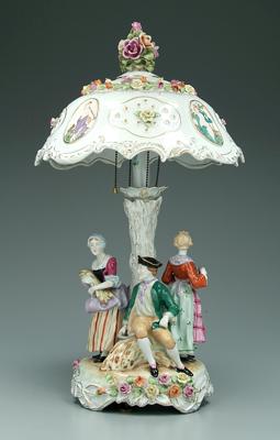 Porcelain lamp and shade: