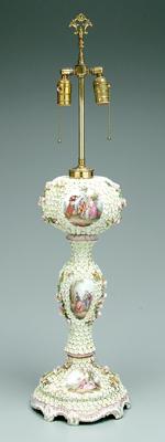 Porcelain lamp base, hand painted
