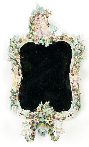 PORCELAIN MIRROR, POSS. DRESDEN,