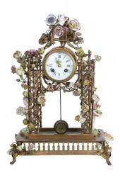 PORCELAIN MOUNTED GILT METAL M