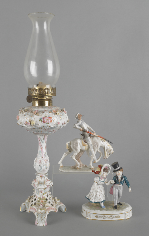 Porcelain oil lamp late 19th c.