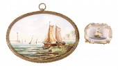 PORCELAIN PAINTED PLAQUE & INT