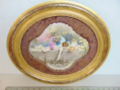 PORCELAIN PLAQUE, CUPID RETRIE