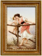 Porcelain plaque signed Eilers