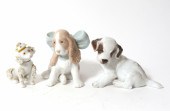PORCELAIN PUPPY DOG FIGURES, G
