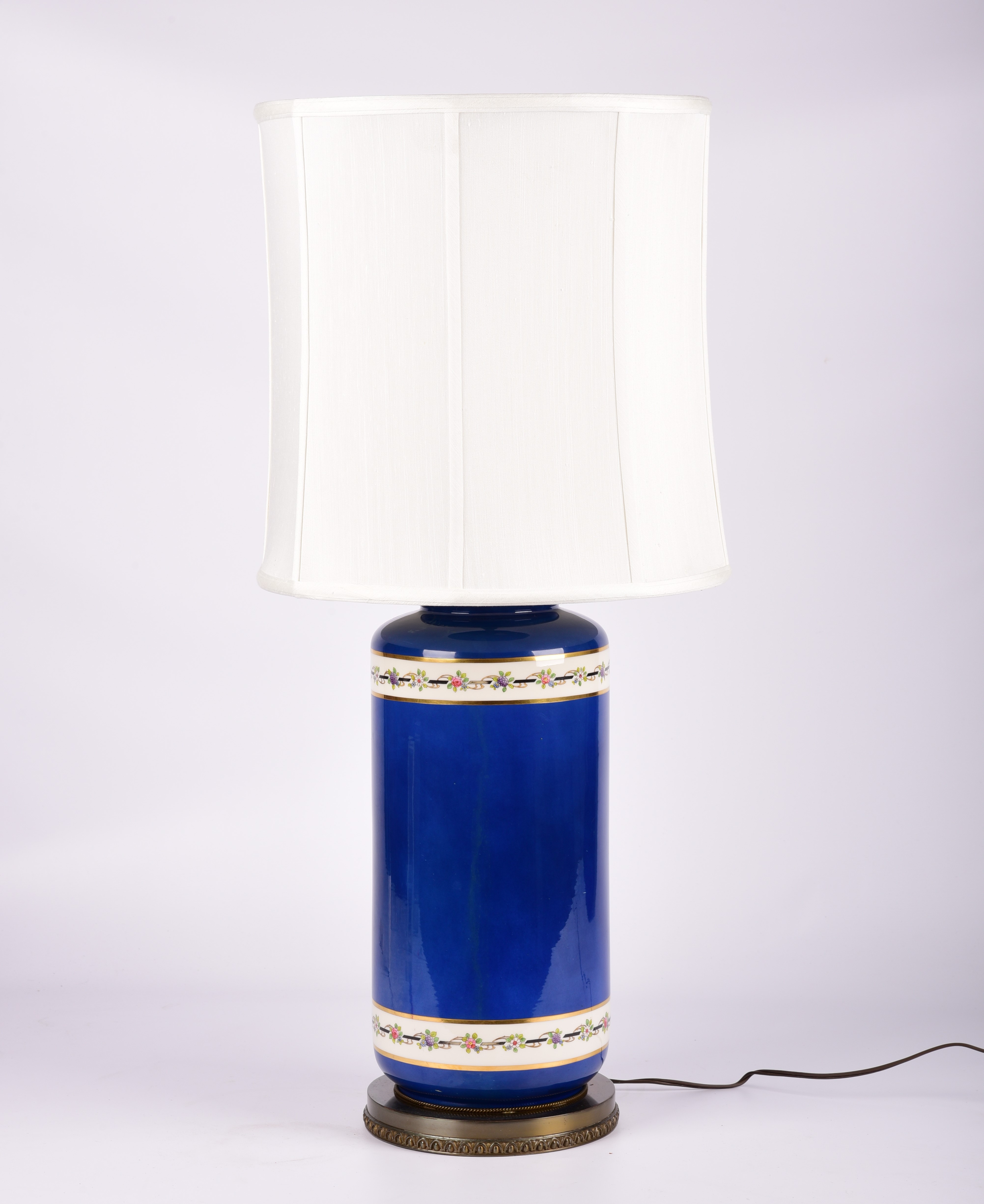 Porcelain table lamp, cobalt