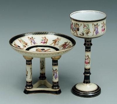 Porcelain tazza and goblet: both