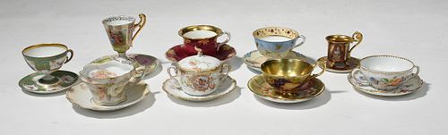PORCELAIN TEACUPS AND SAUCERS