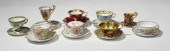 PORCELAIN TEACUPS AND SAUCERS