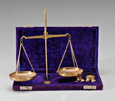 Portable brass balance scales, 8