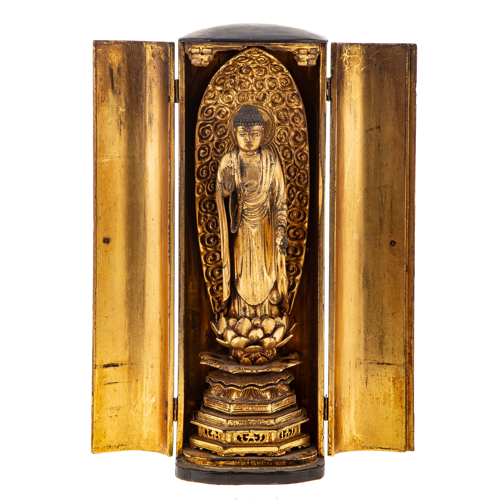 PORTABLE CHINESE CARVED, GILT