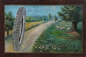 PORTAGE TIRES SELF FRAMED TIN