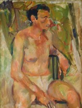 PORTAIT OF A SEATED MAN, OIL O