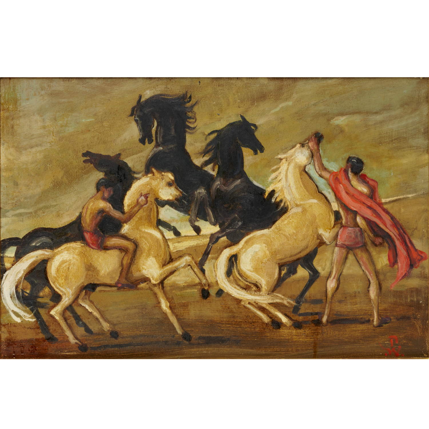 PORTER WOODRUFF, LARGE OIL ON