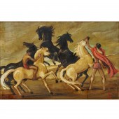 PORTER WOODRUFF, LARGE OIL ON