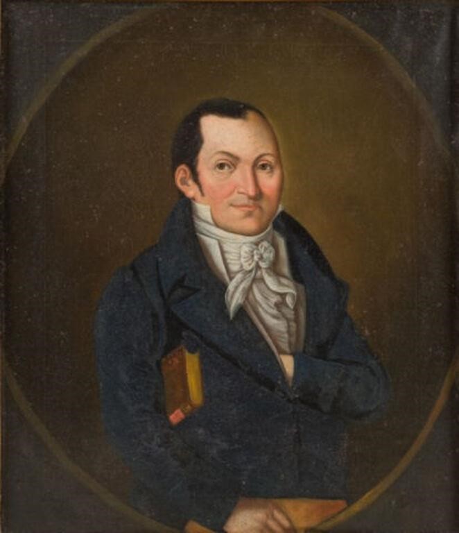 PORTRAIT MAN WITH BOOKA naïve oil