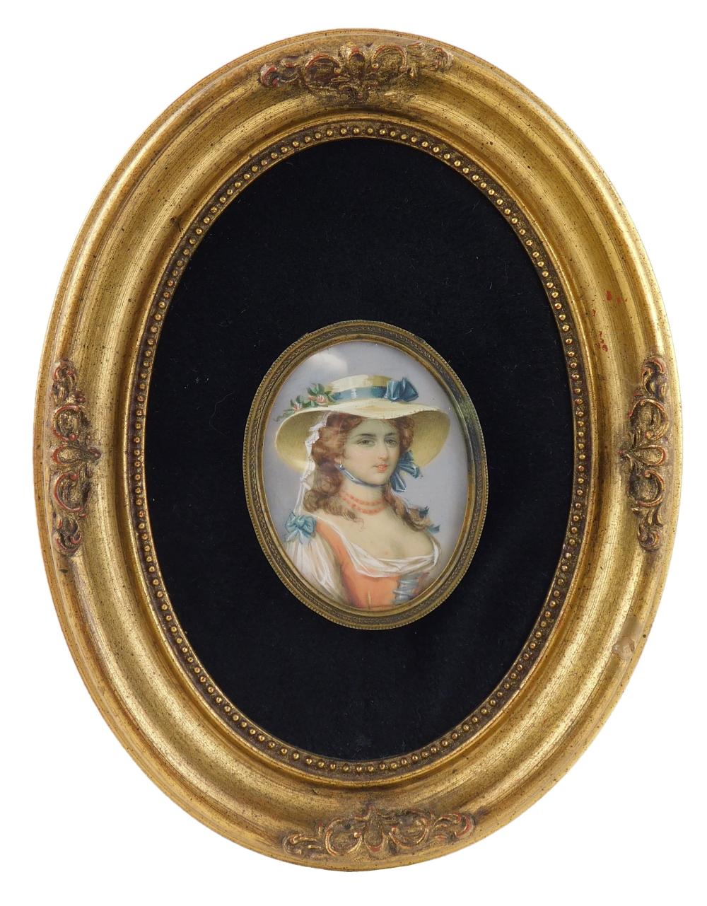 PORTRAIT MINIATURE OF A LADY,