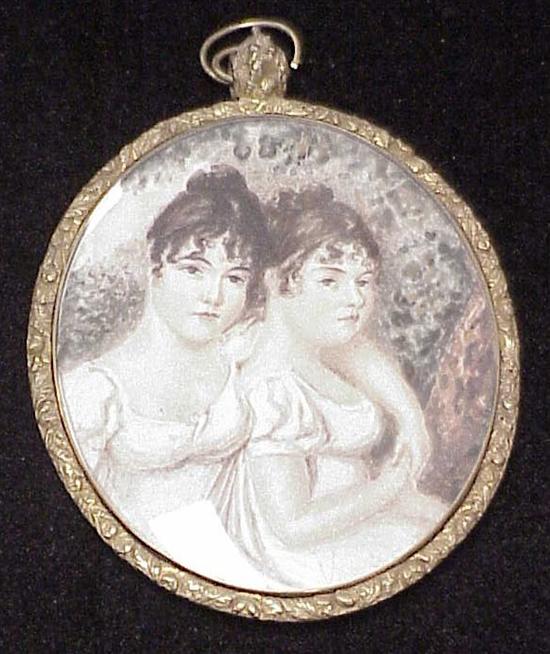 Portrait miniature of two young